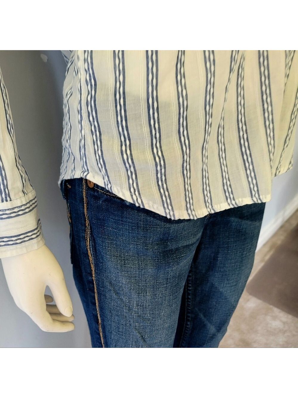 BRAND NEW! Zara Basic Collection Striped Colar Shirt Size XS - Picture 4 of 15